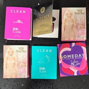 Clean, Versace, Britney Spears &Justin Beiber Assorted Perfume Samples